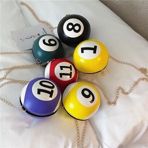 Number 8 Black Billiard Ball Mini Crossbody Bag